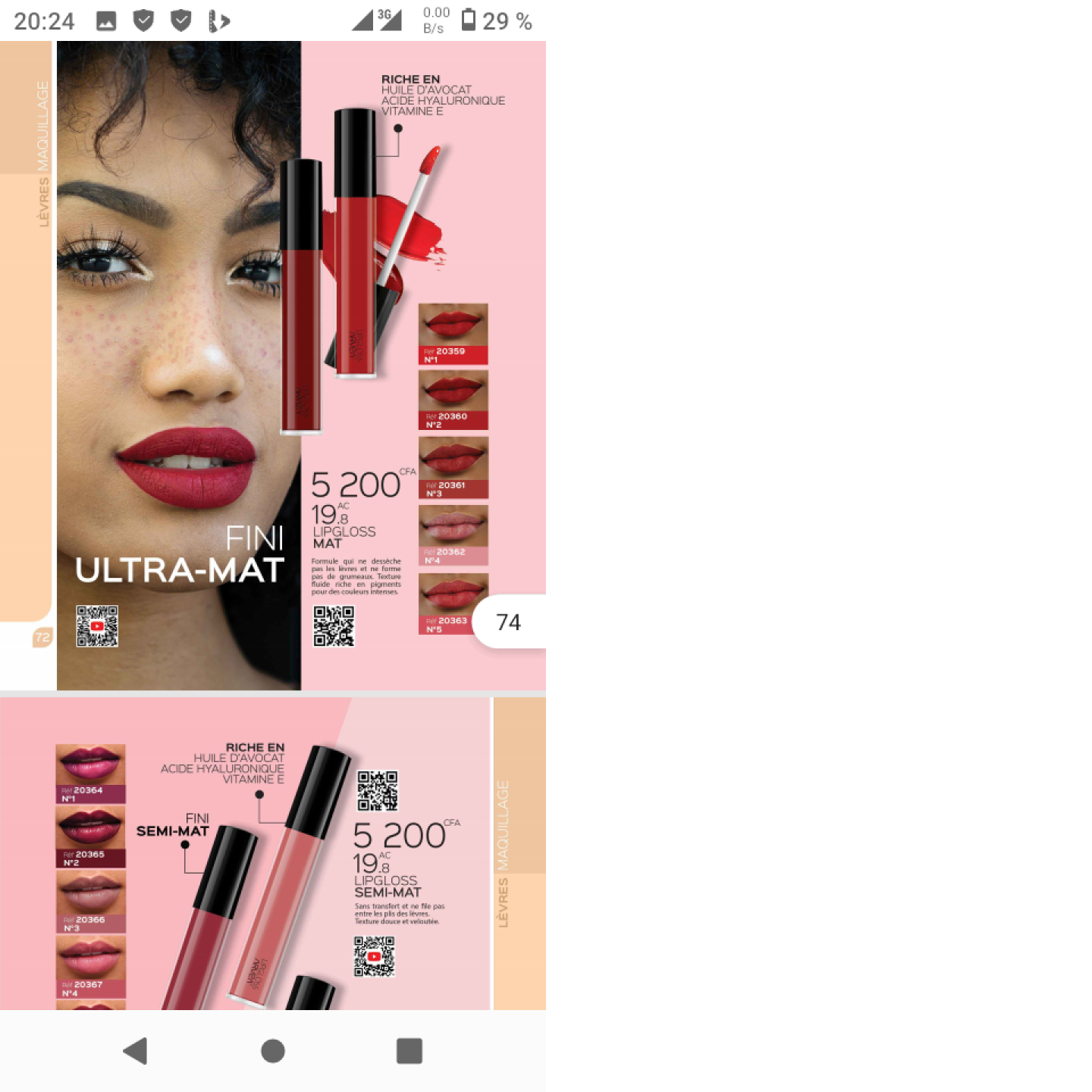 Produit de beauté et des cheveux avec des maquillage
